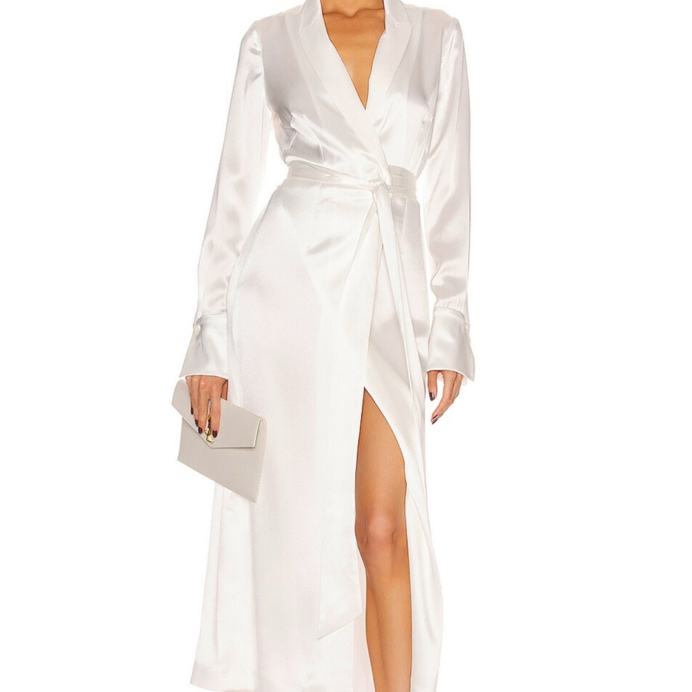 NWOT Galvan Callisto Satin Wrap Dress Jacket
